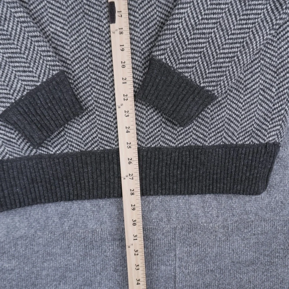 Brave Soul Quarter Zip‎ Pullover Mens 2XL Grey Herringbone Bonded Sweater NEW